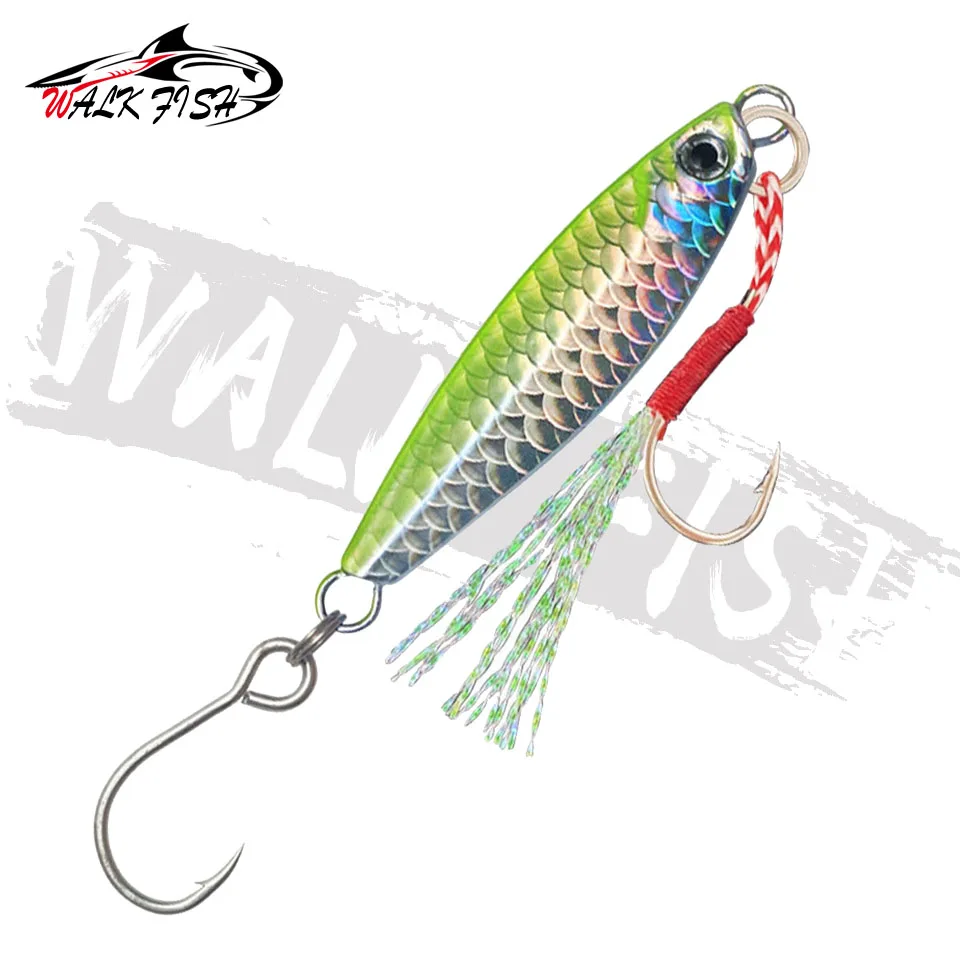 WALK FISH-señuelo de pesca de plantilla de Metal, cebo duro de pesca de lubina, aparejos de pesca de trucha, Jigging, Jigs de agua salada, peso 10-20g, 1 unidad - imagen 4