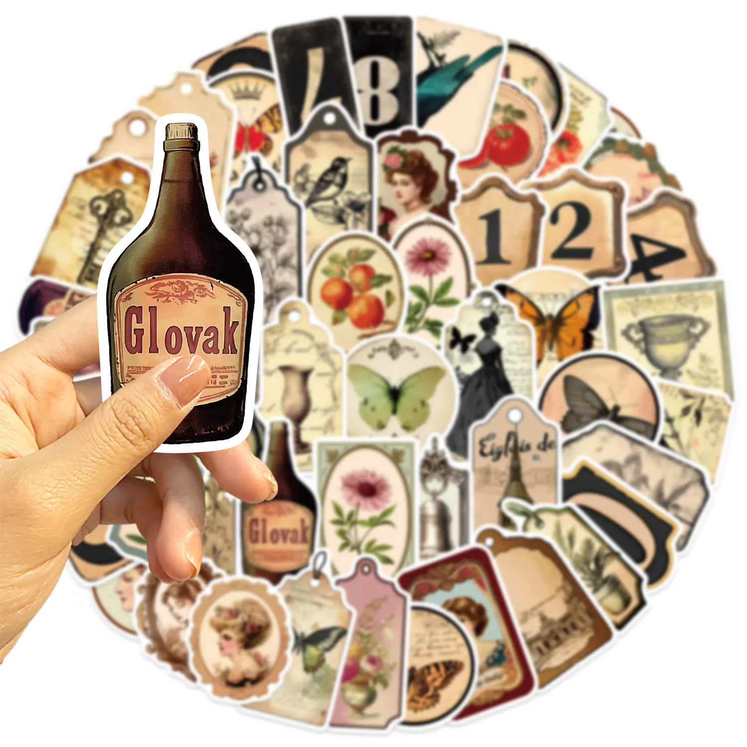 50 Uds. De pegatinas de grafiti de estética de arte Retro que se decoloran, bricolaje, teléfono, guitarra, portátil, maleta, pegatina impermeable, juguete para niños - imagen 4