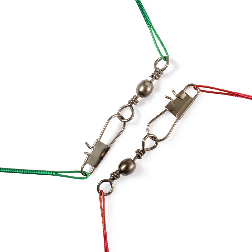 Línea de pesca de acero antimordida de 20 piezas, líder de alambre de acero con accesorio de pesca giratorio, núcleo de plomo, conectar señuelo, alambre de pesca de 15-30cm - imagen 3