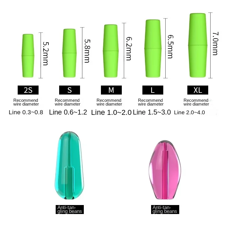 LINNHUE calidad de frijol espacial antideslizante súper apretado anti-enrollado accesorios de pesca de línea principal de frijol de silicona - imagen 3