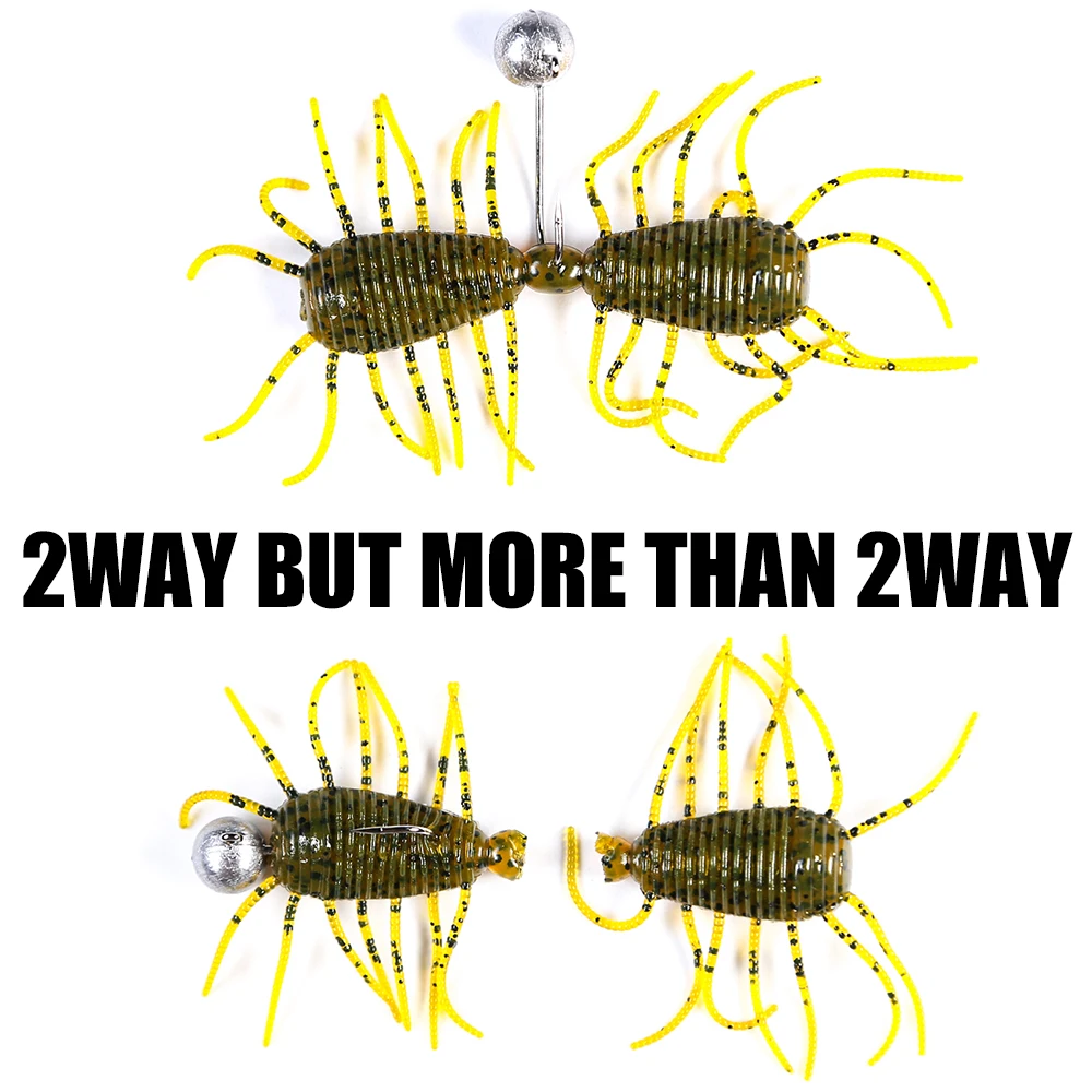 B & U larva señuelos blandos 50mm pesca señuelos artificiales silicona lubina perca Pike Swimbait Jigging cebos de plástico gusano - imagen 5