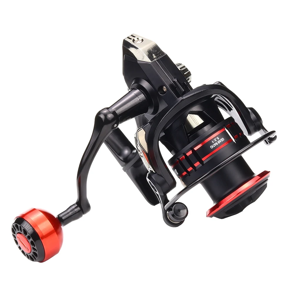 PROXPE-carrete de Pesca giratorio de Metal serie JK1000-7000, rueda alimentadora, rodamiento sin costuras, bobinas giratorias 5,2: 1, Pesca de carpa - imagen 3