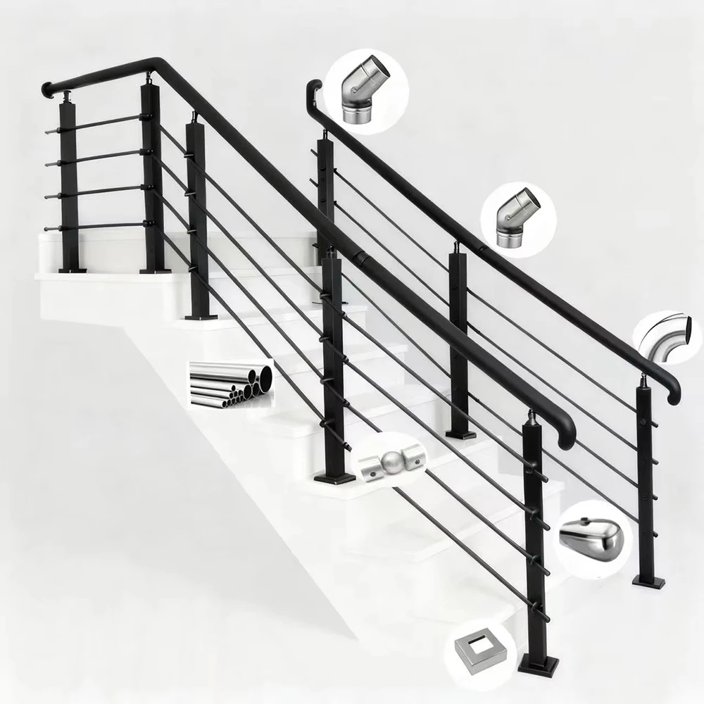 Herrajes inoxidable para escaleras – Soportes, codos y placas modernos - imagen 2
