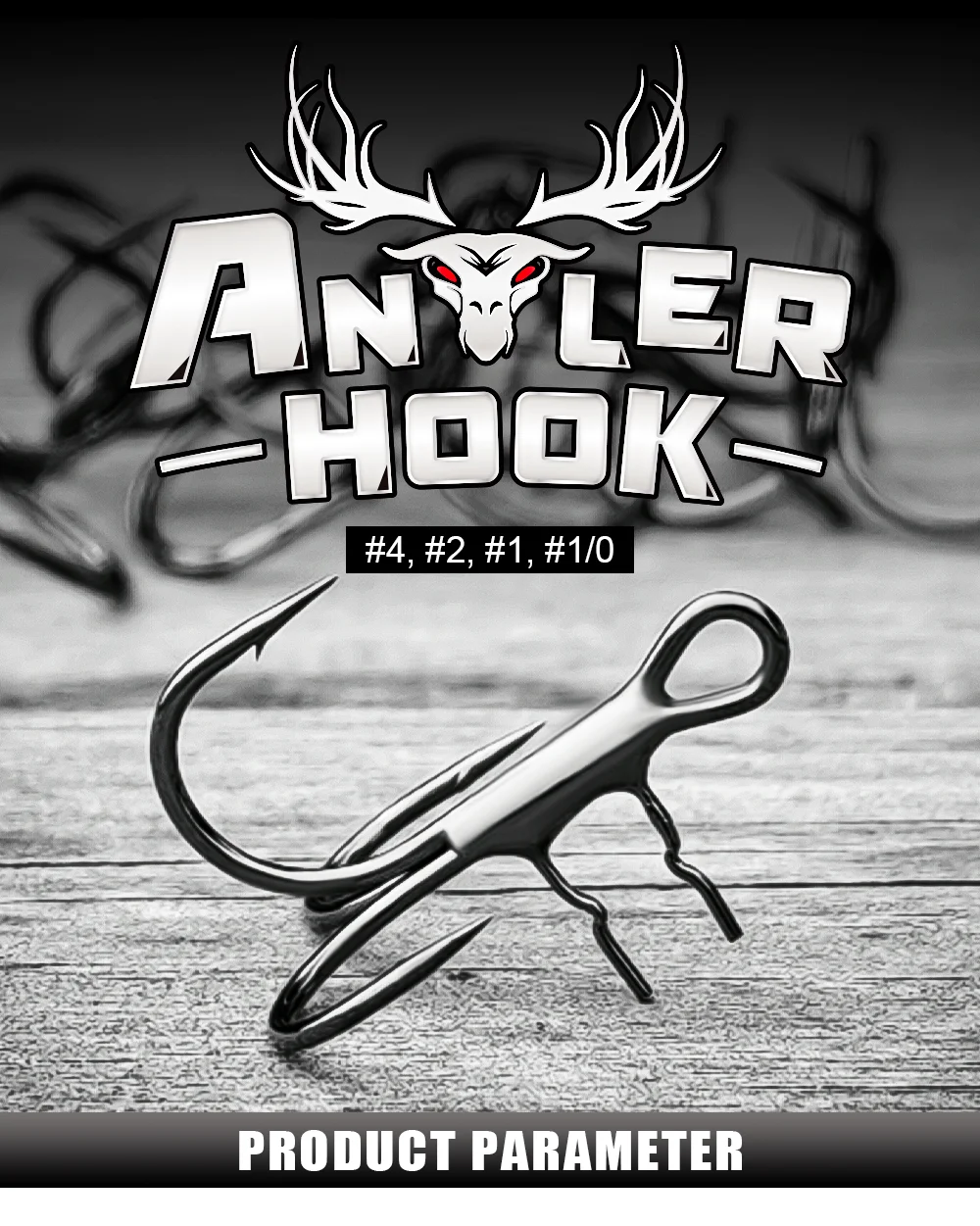 Anzuelo triple Spinpoler vista frontal