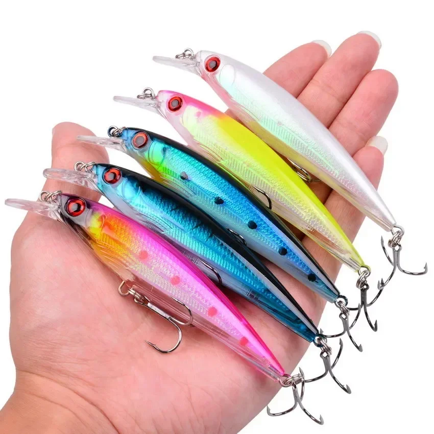 Señuelo de Pesca Minnow 11CM 13G anzuelos de Pesca aparejos Wobbler Crankbait Artificial Japón cebo duro Swimbait - imagen 3