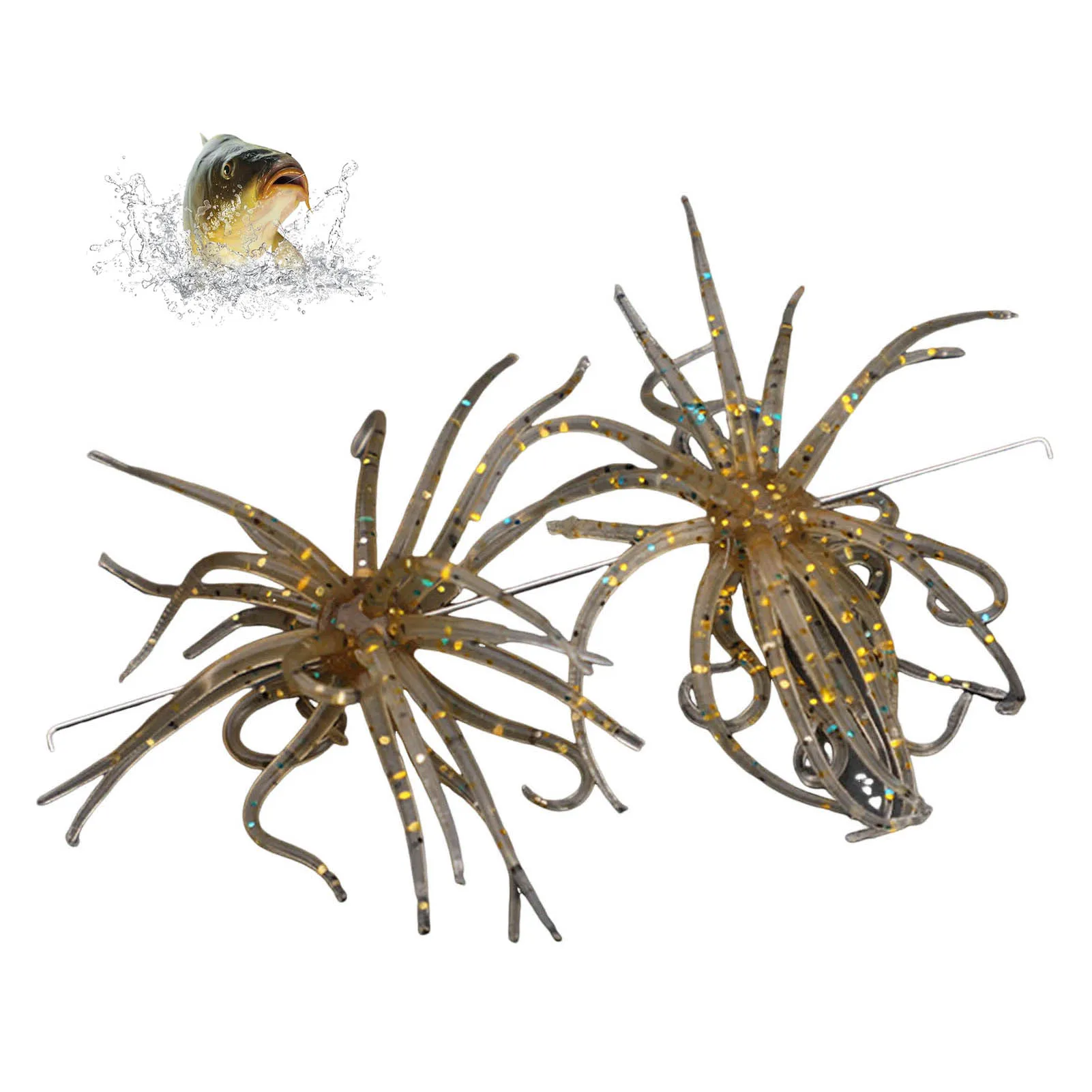 Juego de Señuelos de Pesca biónicos suaves, 2 uds., mejora la eficiencia, aparejos de pesca artificiales, cebo biónico para peces, perca Panfish