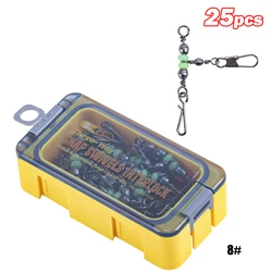 Goture 1/caja de giratorios de pesca con forma de calabaza, giratorios de pesca luminosos, rotación de 360 grados, giratorios redondos, accesorios de aparejos de pesca