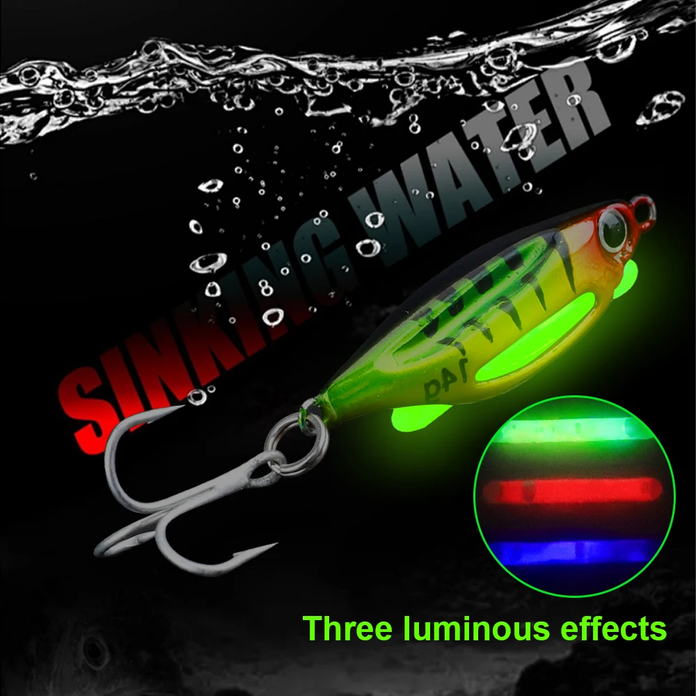 NGB 1 Uds Jig señuelo duro 4g-20g 3D ojo señuelo de pesca en hielo cebo duro luminoso con barras luminosas Wobblers para pesca de lubina trucha - imagen 4