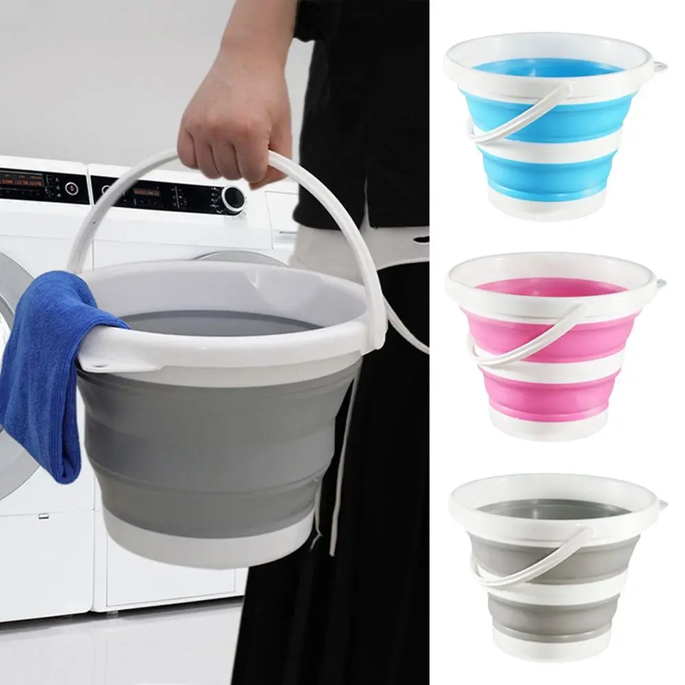 Cubo de agua plegable multifuncional de 3/5/10L, cubo de pesca portátil para exteriores, cubo de lavado de coches para baño montado en coche - imagen 4