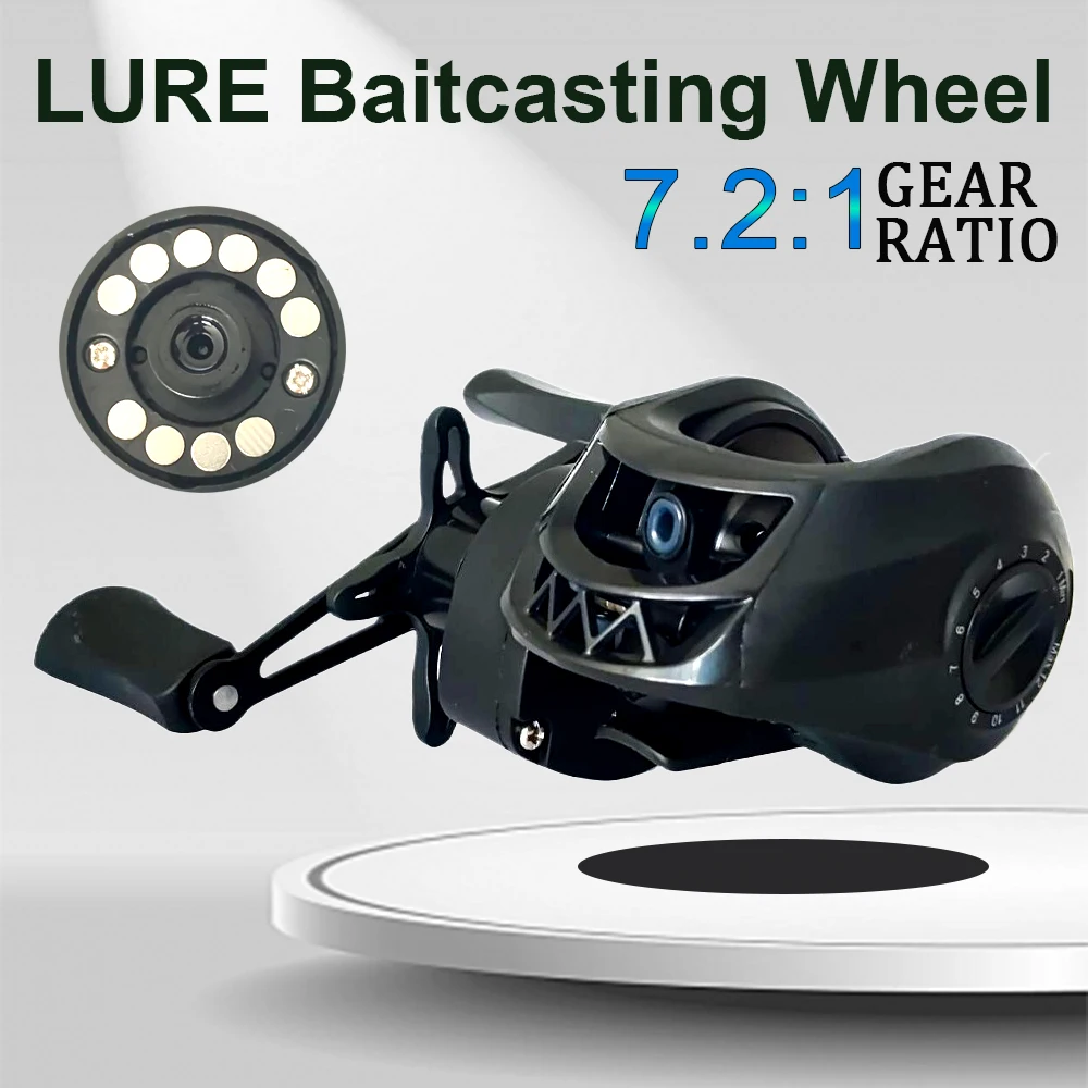 Carrete Baitcasting de Metal para Pesca de Lance Largo en Agua Salada