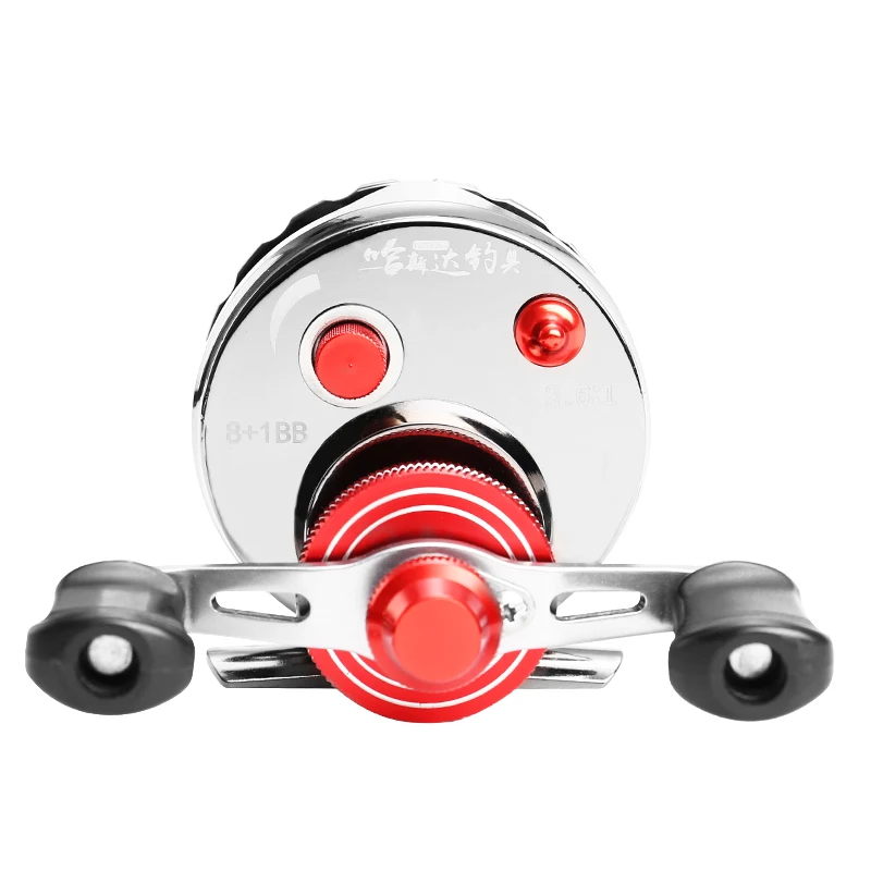 Carrete de hielo de Metal completo de velocidad del viento HISTAR, relación 2,8:1, 6 + 1 rodamientos de bolas, perilla de goma, carrete de pesca con capacidad de línea de 169G, 0,23mm/100m - imagen 4