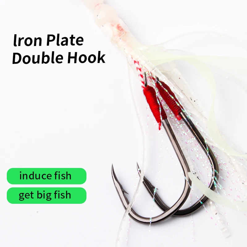 Nuevos anzuelos de pesca Kawa, placa de hierro, anzuelos de calamar, peso luminoso 2,6-4,6g de longitud 82mm para lubina, cola de pelo, Culter Alburnus - imagen 4