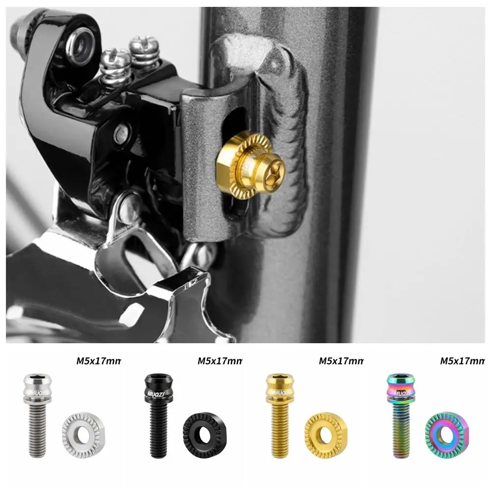 Tornillo de fijación de rueda delantera de bicicleta de aleación de titanio, arandela de media luna, tornillos de fijación de cuadro de bicicleta ultraligeros M5 * 17mm coloridos - imagen 4