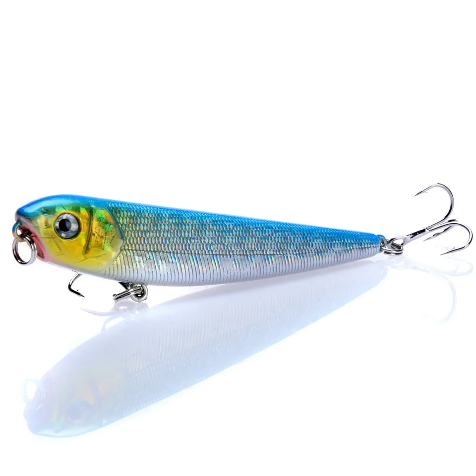 Señuelos de Pesca de buena calidad, cebo de lápiz 6 #, anzuelos de 5 colores disponibles, aparejos de pesca artificiales realistas, Wobbler Crankbait, 1 unidad - imagen 5