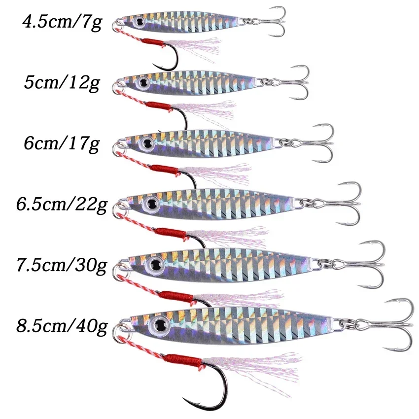 3/5/8 Uds plantillas de cuchara de Metal señuelo de Pesca de carpa 7g 12g 17g 22g 30g 40g Crankbait Jig cuchara Wobbler cebo Señuelos de Pesca de Mar Pesca - imagen 2