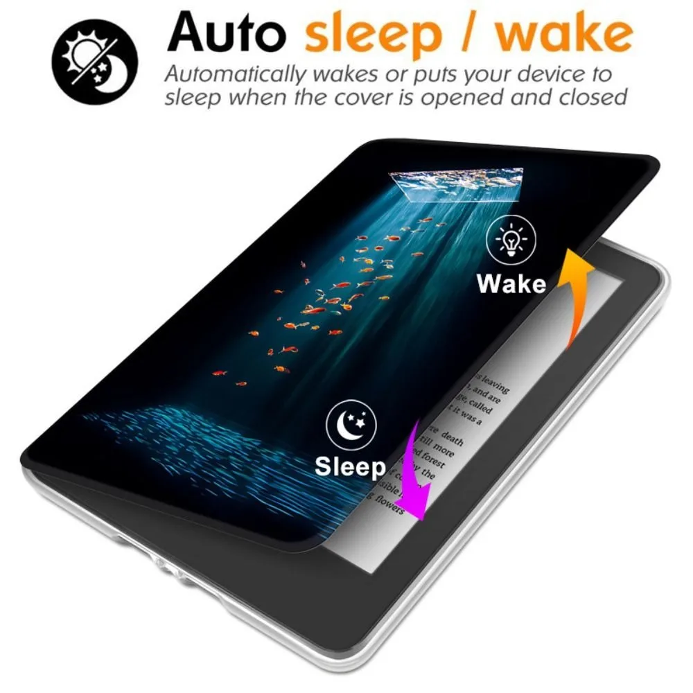 Handsteun e-Reader Case Auto Wake/Sleep Acryl Smart Cover Leer voor Kindle Paperwhite 5 (11e generatie 2021) 6,8 inch - imagen 5