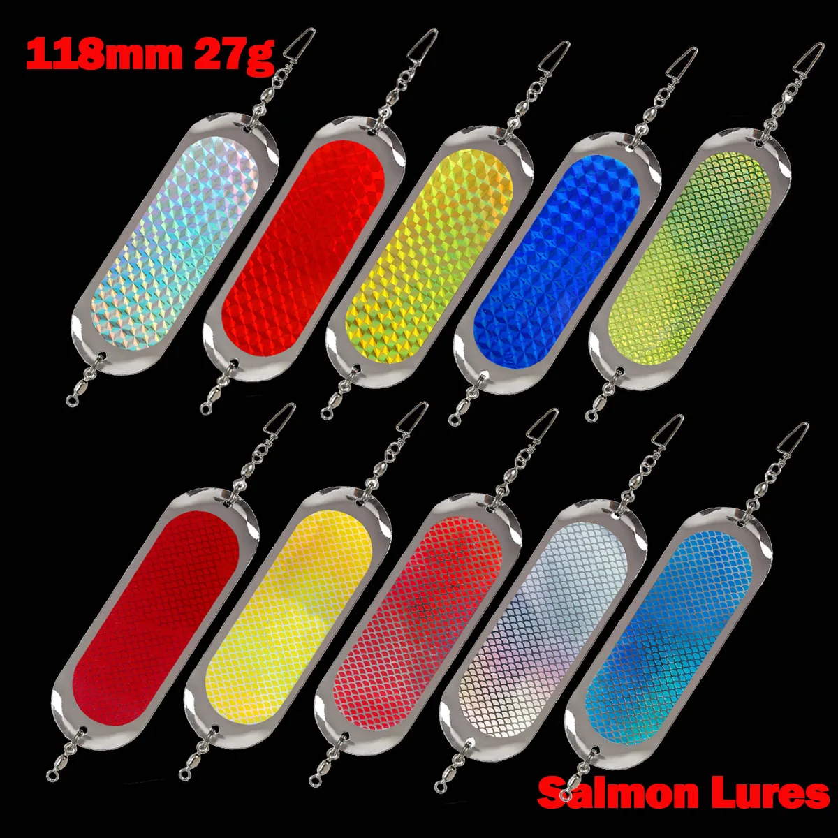 Cebo de hoja de cuchara de Metal pesado fundido de arrastre, 27g, agua salada, pesca de curricán de agua dulce, pesca de salmón, trucha - imagen 2