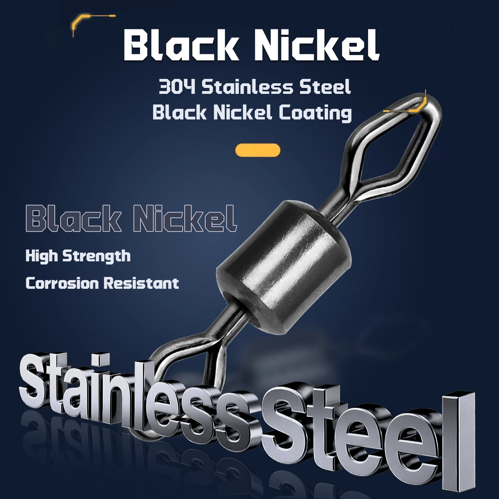 9KM giratorios de pesca de acero inoxidable diamante ojo giratorio conector pesca en agua salada 50 ~ 100 Uds a granel - imagen 2