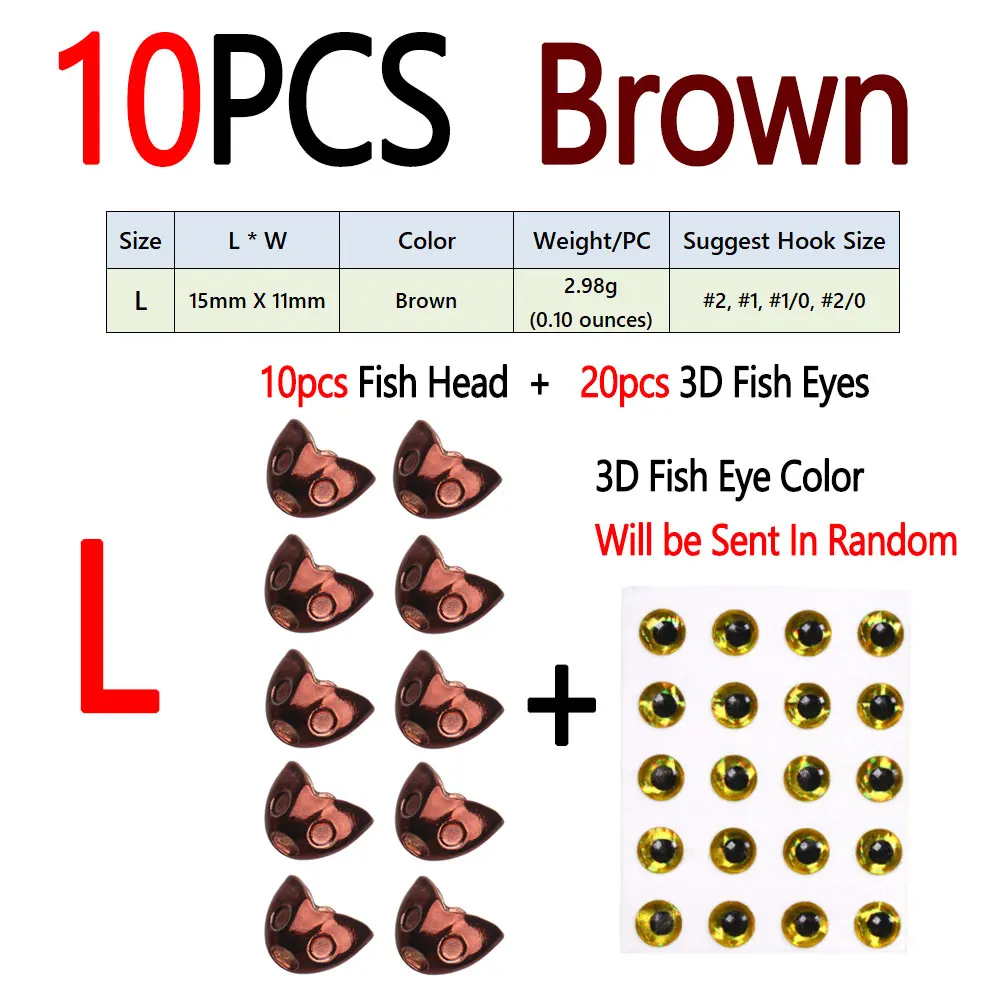 10pcs Brown L
