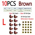 10pcs Brown L