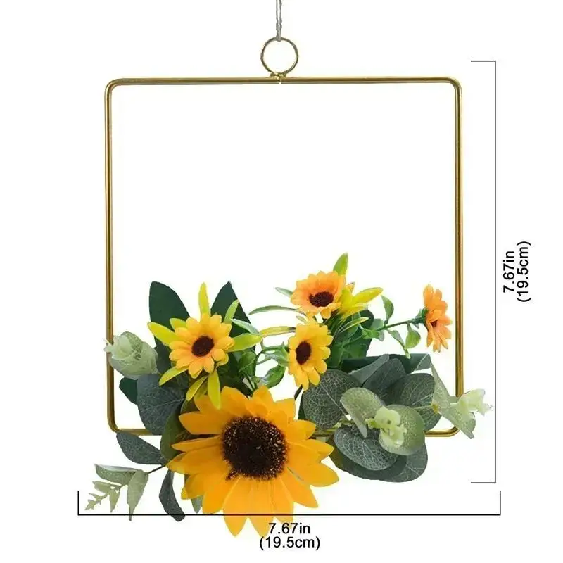 Guirnalda de metal con girasoles para pared - Decoración jardín - imagen 5