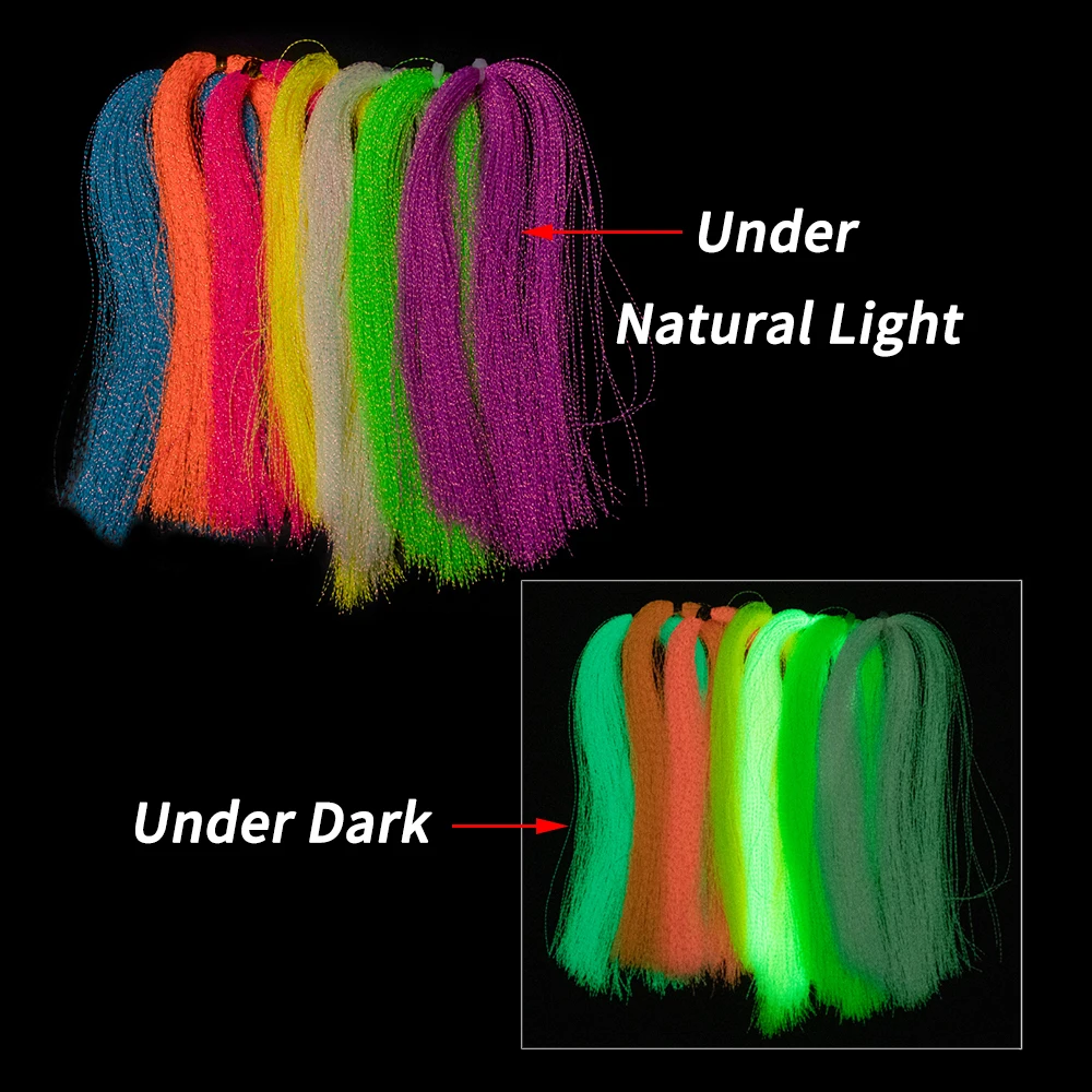 Elllv-señuelo holográfico luminoso, Flashabou colorido para pesca con mosca, oropel de cristal - imagen 5