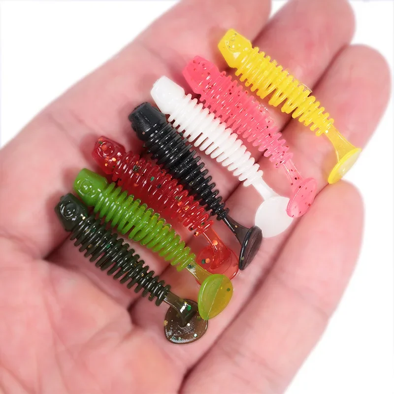 OUTKIT 10 unids/lote Wobblers mini Señuelos blandos de pesca cebos blandos de goma 3,5 cm/4,5 cm cebos artificiales de gusano suave pescado de silicona para lubina - imagen 5