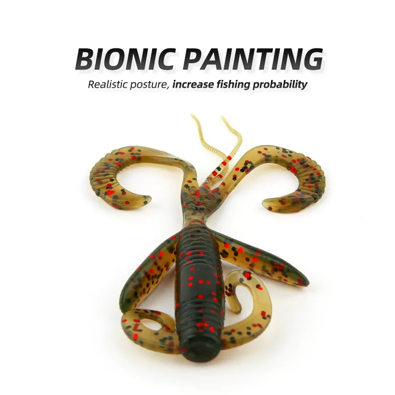 ARDEA-cebos de gusano para pesca, cebo de silicona suave, Wobblers, carpas, lubina, Swimbait, 101mm/7,1g, 6 piezas - imagen 4