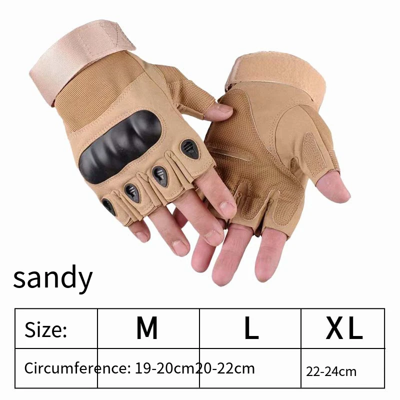 Guantes tácticos al aire libre medio dedo Paintball Airsoft tiro caza combate antideslizante hombres bicicleta guantes de dedo completo equipo de protección - imagen 5