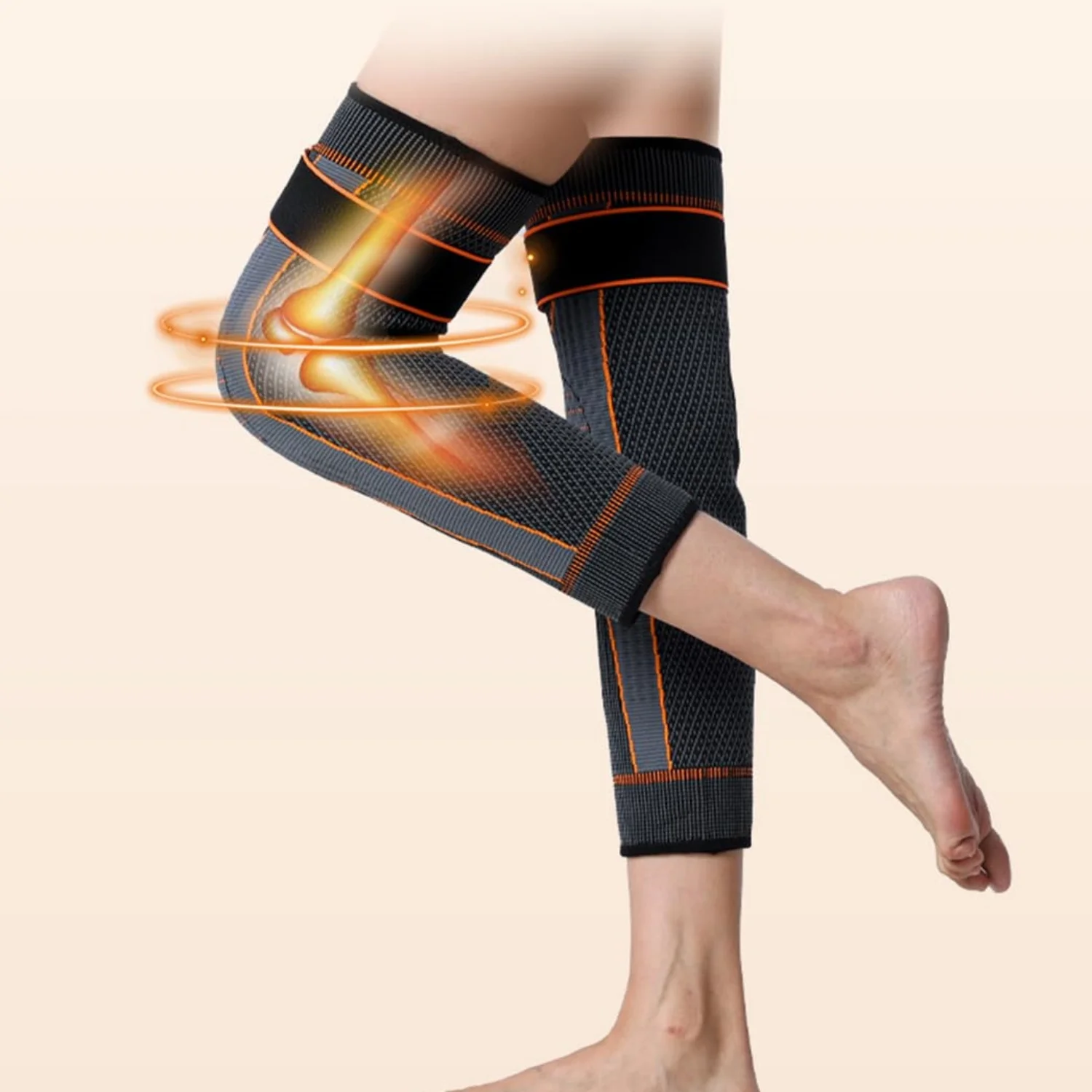 Rodilleras de compresión para ancianos, rodilleras autocalentables, elasticidad de cuatro lados, mantienen el calor, piernas frías, protección de articulaciones, 1 par - imagen 4
