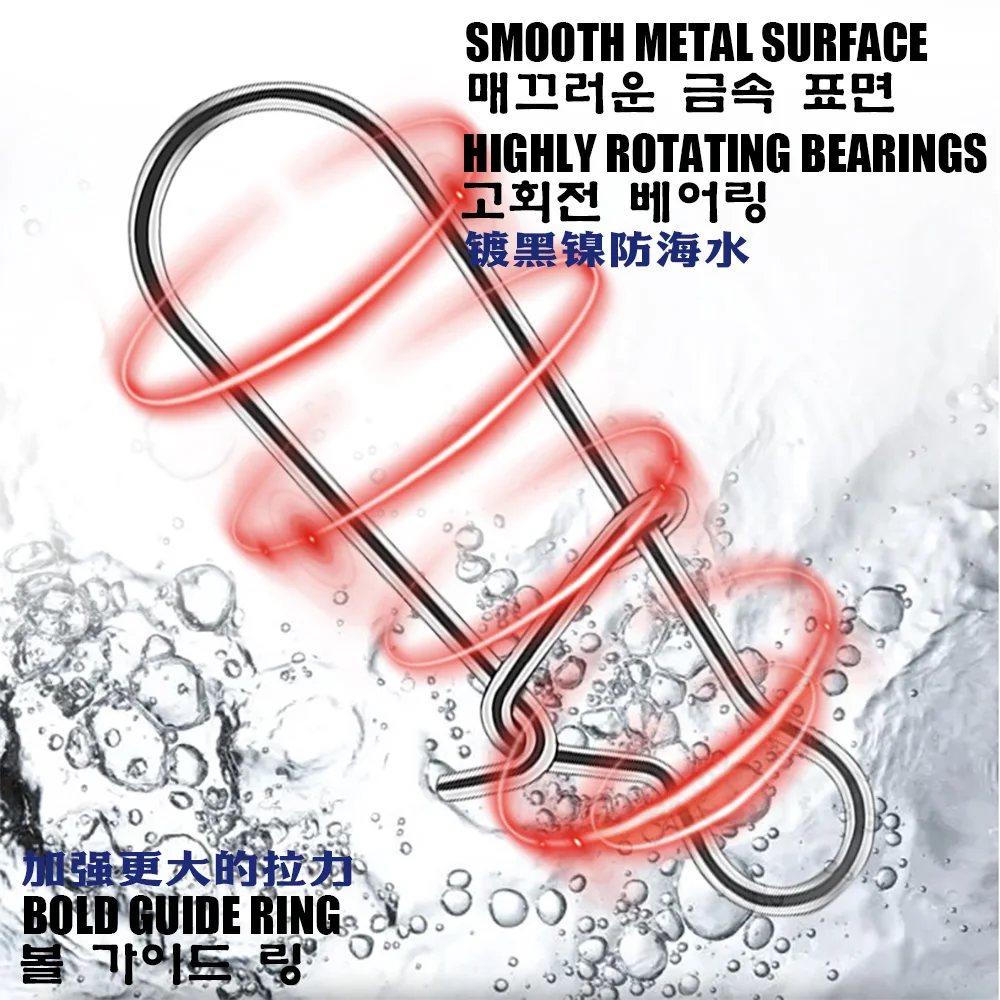 SAMOLLA-anillo rotativo reforzado para carretera, Conector de níquel negro, gancho de ocho anillos, hebilla rápida de alambre - imagen 4