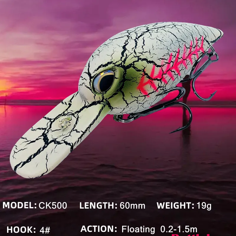 Nuevo Crankbait pesca Wobblers 19g 6cm cebo Artificial manivela señuelo de pesca lubina señuelo flotante - imagen 2
