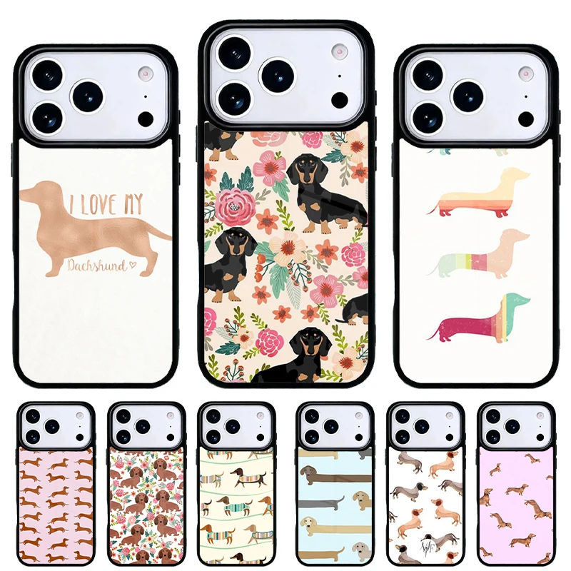 Funda iPhone Dachshund con carcasa trasera resistente