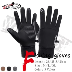 WALK FISH 1 par de guantes de pesca al aire libre agregar forro polar mantener caliente pantalla táctil antideslizante ciclismo montaña escalada esquí impermeable