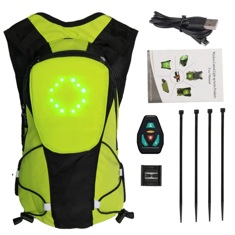 Mochila de ciclismo de 5L, mochila con Panel de señal LED recargable luminosa, mochila reflectante de seguridad para conducción nocturna, bolsa para correr y acampar - imagen 4