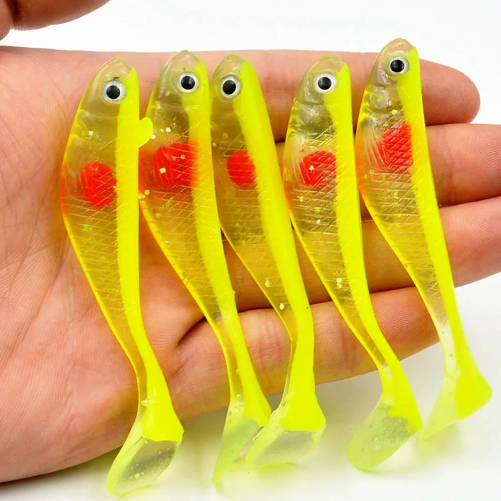 Señuelos de Pesca de silicona blanda, 8,5 cm, 5g, Wobblers artificiales, Swimbait, aparejos de pesca de carpa, 5 unids/lote por bolsa - imagen 3