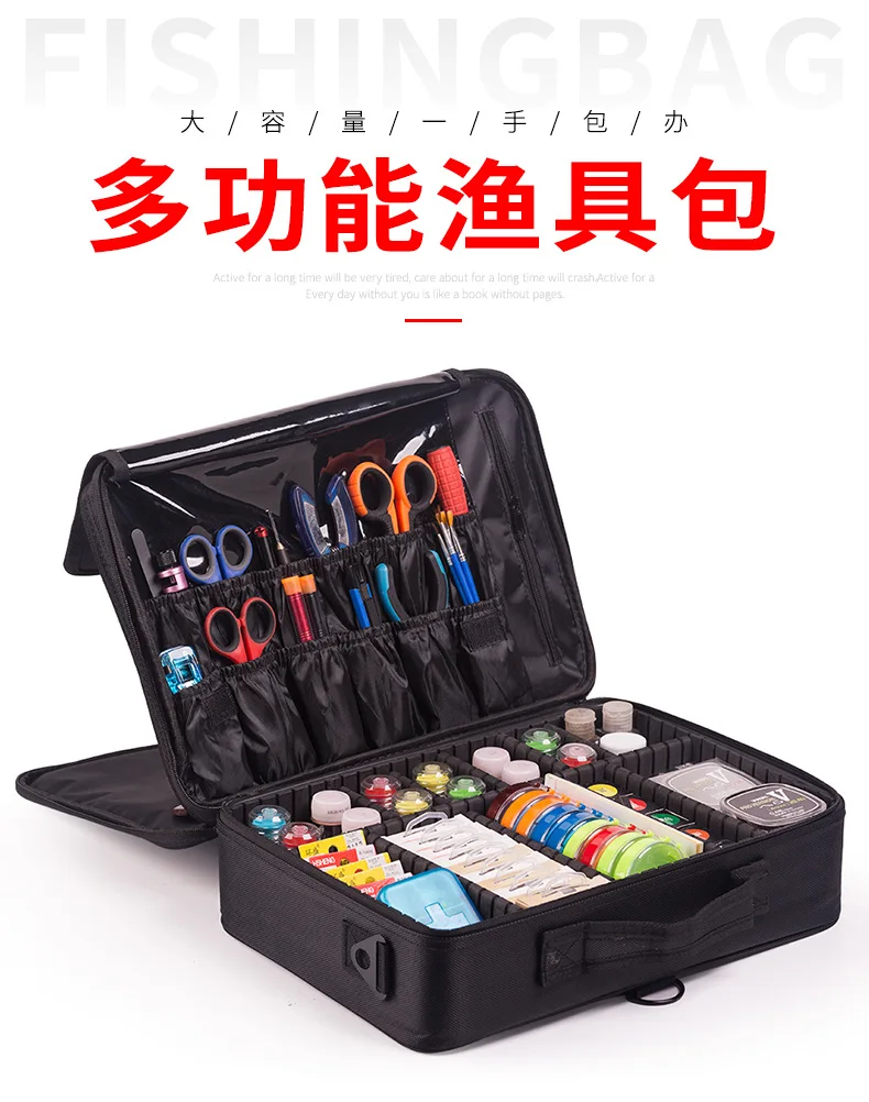 Bolsa de cebo con rueda para sedal de pesca al aire libre, caja de almacenamiento, bolsas de pesca, multifuncional, impermeable, portátil, Estuche De Viaje para acampar X282G - imagen 4