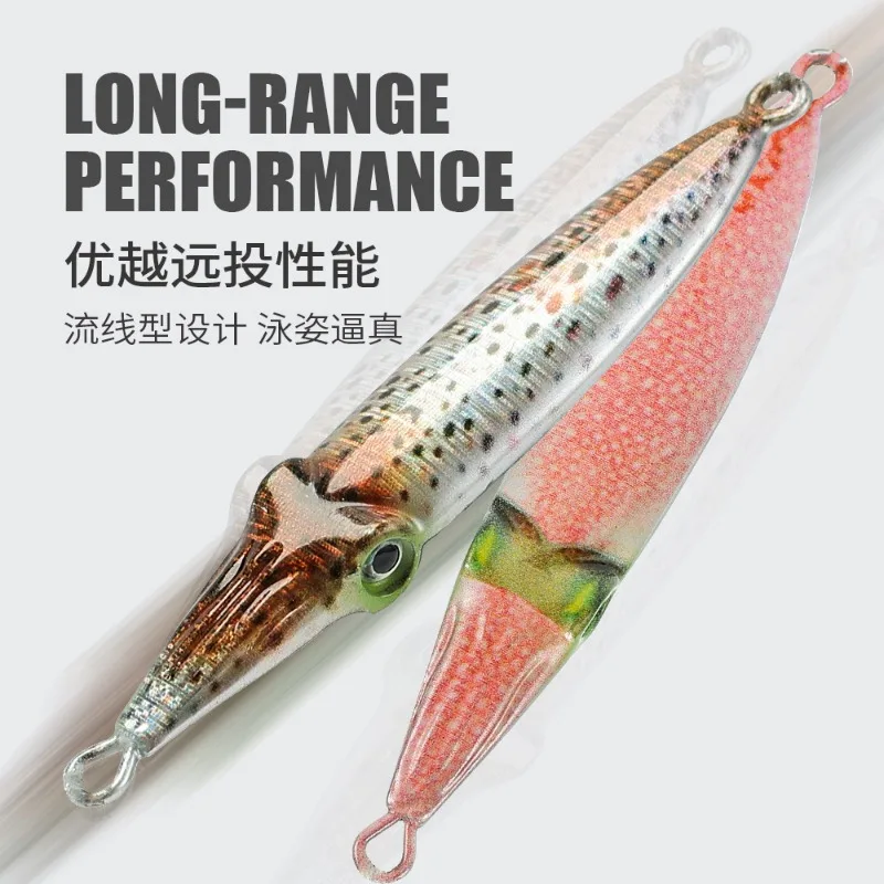 Placa de hierro de pulpo, pintura en aerosol 3D de escamas de pescado reales, Color biomimético, cebo de carretera Ya, lanzamiento de largo alcance de cebo de caballa, 21g - imagen 4