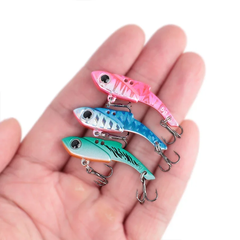 OUTKIT-señuelo de pesca con cuchara VIB, cebo de pesca giratorio de Metal de 3,5/5g, Crankbait, cebos duros artificiales para lubina, aparejos de pesca VIB de cigarra - imagen 3