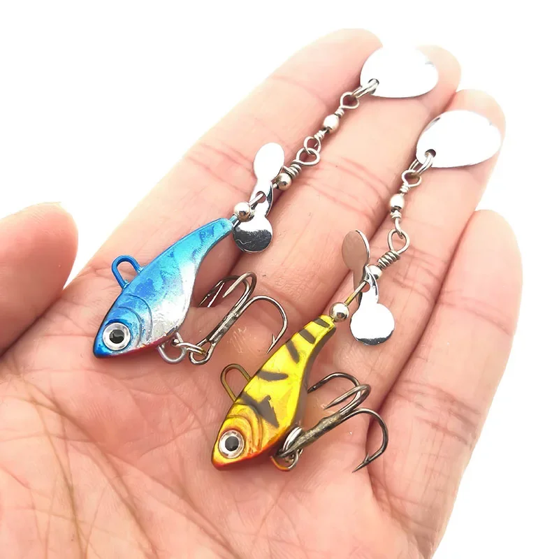Nueva llegada 1 Uds 12g Metal VIB señuelo de pesca Spinner tiro largo hundimiento cuchara giratoria Pin Crankbait lentejuelas cebos aparejos de pesca - imagen 4
