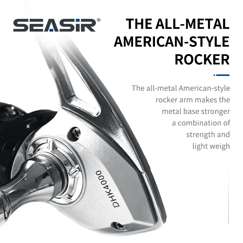 SEASIR DHK Carrete de pesca giratorio, mango de potencia, arrastre máximo de 16kg, rodamiento japonés, aparejos de pesca baratos de Metal, para agua salada - imagen 5