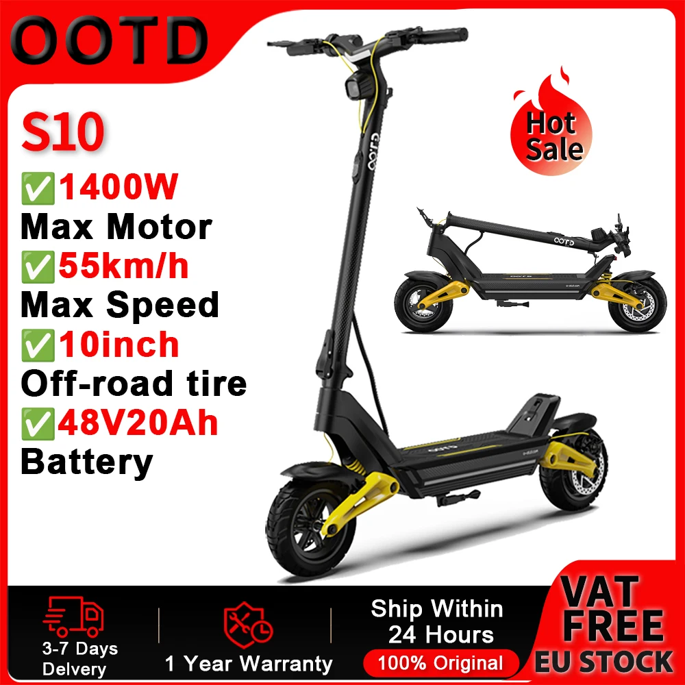 Patinete Eléctrico Plegable OOTD S10 – 1400W con 70 km de autonomía