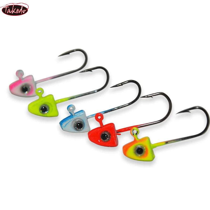 TAKEDO 50 Uds 1,7G anzuelo de plomo con cabeza de pez pesca en raíz anzuelo de pesca en hielo anzuelo con cabeza de anzuelo con gusano suave para cacao - imagen 3