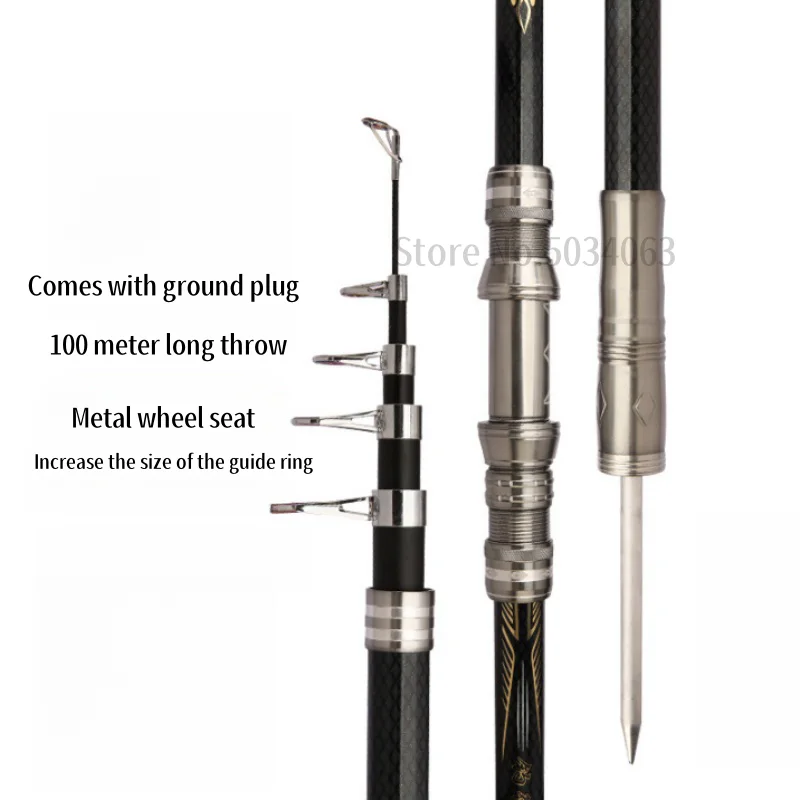 2,1 M 2,4 M 2,7 M 3,6 M 3,9 M 4,5 M caña telescópica portátil de larga distancia caña de pescar viaje mar barco roca lago caña de pescar - imagen 3