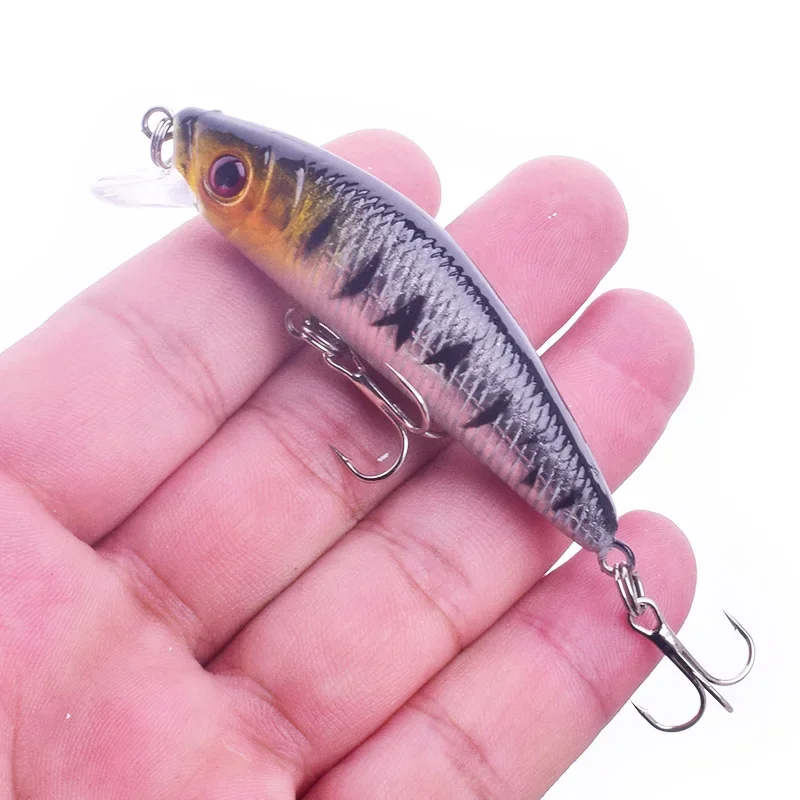 Señuelo de Pesca flotante, pececillo, 7cm, 8g, cebo duro Artificial, Isca, lubina, carpa, Crankbait, Wobblers, aparejos de Pesca, 1 ud.
