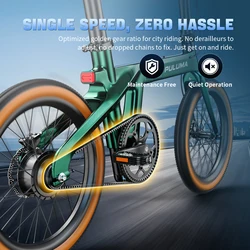 Bicicleta Eléctrica PULUMA PT20 urbana con carga rápida y LCD completa