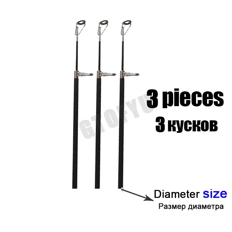 6,3mm-8,4mm 3 piezas punta de caña de pescar telescópica secciones de repuesto caña de pescar de mar accesorios de caña de señuelo de tamaño completo resistente - imagen 4