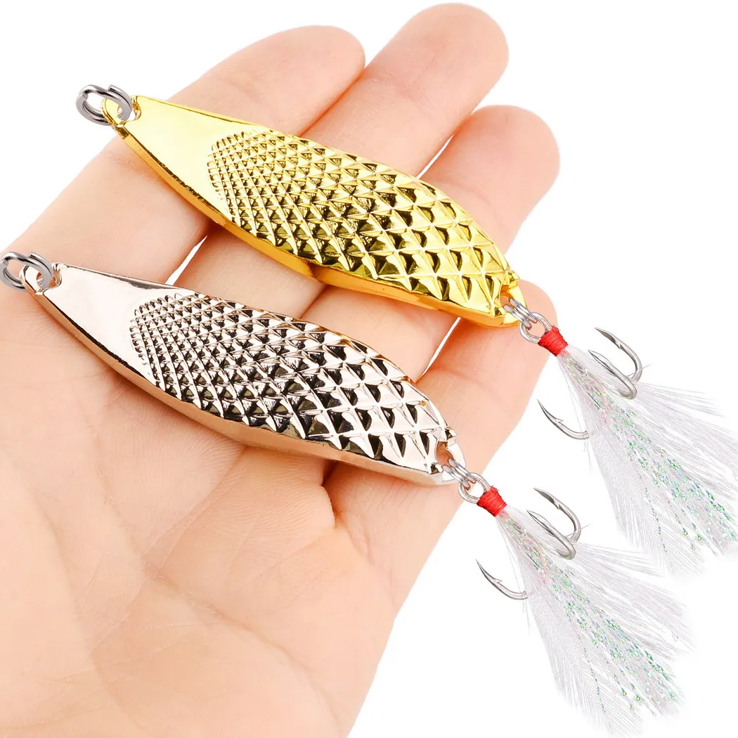 Señuelo de pesca con cuchara giratoria de Metal, 12 Uds., 3g, 5g, 7g, 10g, 15g, 20g, cebo Artificial dorado y plateado, señuelos de mar hundidos, trucha, Lucio, aparejos de lubina - imagen 3