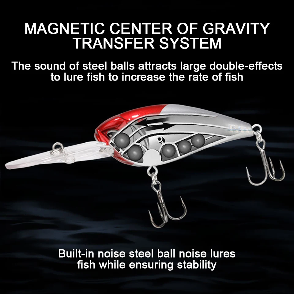 WALK FISH-señuelo de pesca Artificial con ojos 3D, cebo duro de buceo, profundidad de 3-6m, Crankbait para trucha, 1 piezas, 22g/31g - imagen 2