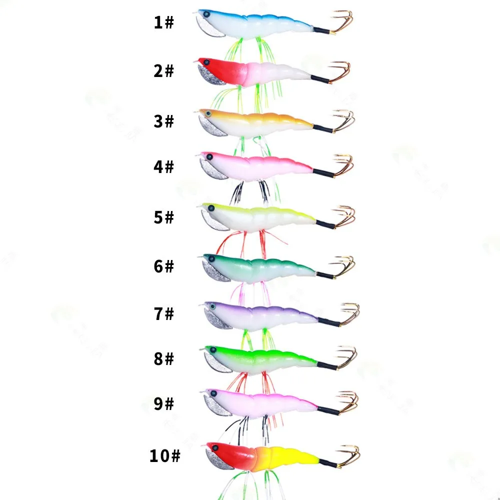Sea.Yolo-anzuelo de calamar, cebo duro de largo alcance para pesca de lubina, camarón simulado de madera, 1 piezas, 10 colores, 12cm, 17,2g - imagen 3